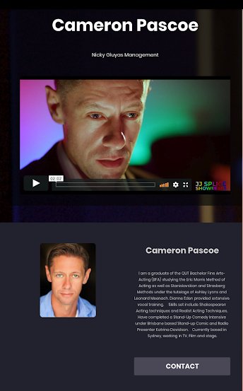 Example free professional actor website